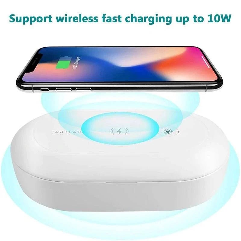 10W Fast Wireless Charger With Phone Sanitizer - SmilingAmySDCA