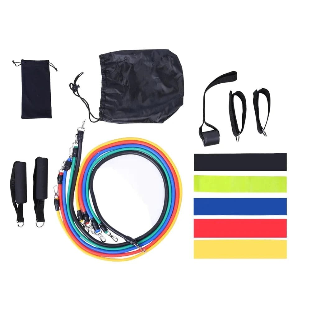 17 - Piece Latex Resistance Bands Set for Crossfit, Yoga, and Fitness - SmilingAmySDCA