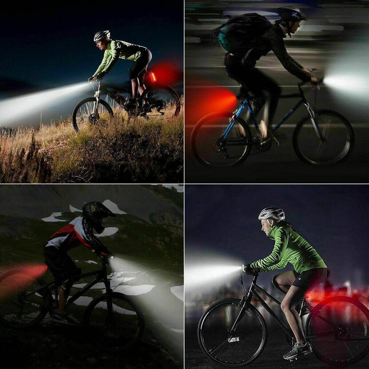 USB Rechargeable LED Bicycle Headlight Bike Head Light Cycling Rear Front Lamp Bike Light Rainproof USB Rechargeable LED bicycle Light - SmilingAmySDCA