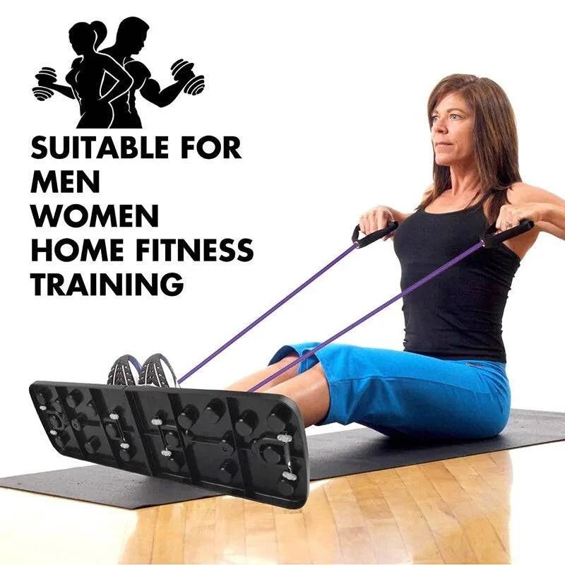 9 - in - 1 Push Up Stand Board with Latex Resistance Bands: Ultimate Gym Fitness Trainer - SmilingAmySDCA