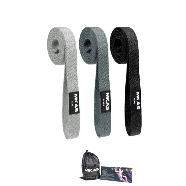 MKAS Fitness Long Resistance Bands Set: 3-Piece Fabric Workout Bands - SmilingAmySDCA