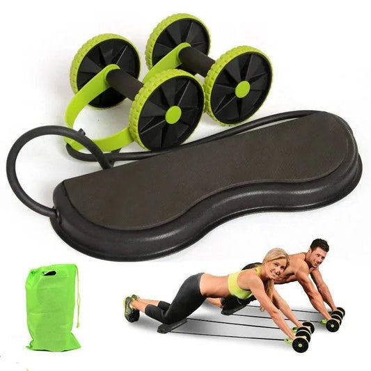 AB Wheels with Resistance Bands: Home Exercise Trainer - SmilingAmySDCA