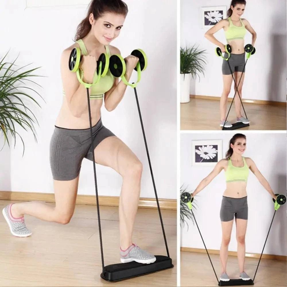 AB Wheels with Resistance Bands: Home Exercise Trainer - SmilingAmySDCA