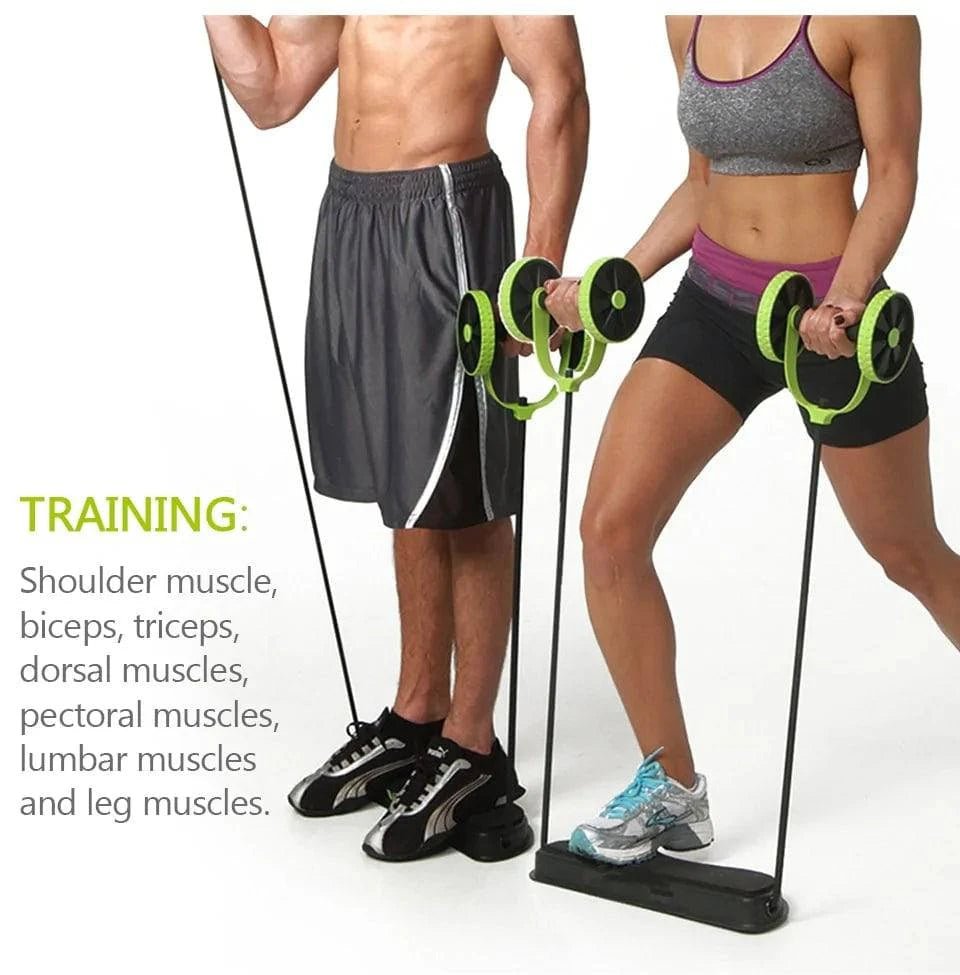 AB Wheels with Resistance Bands: Home Exercise Trainer - SmilingAmySDCA