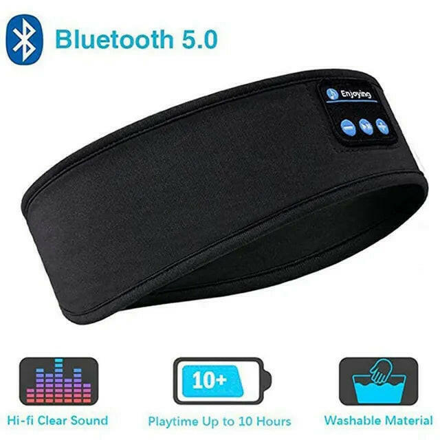 Bluetooth Sports Headband with Earbuds and Eye Mask - SmilingAmySDCA