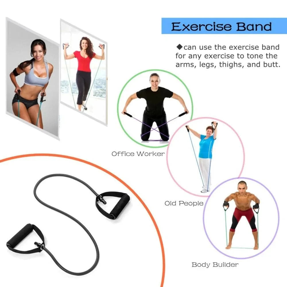 Pull Rope Elastic Resistance Bands Fitness - SmilingAmySDCA